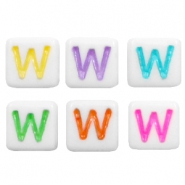 Letterkralen van acryl letter W Multicolour-wit