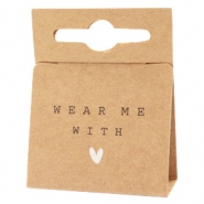Sieraden kaartjes "Wear Me With &hearts;" Brown