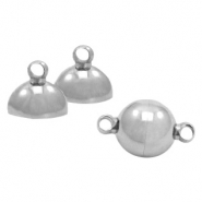 Roestvrij stalen (RVS) Stainless steel onderdelen magneetslot ball 8mm Antiek zilver