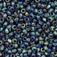 Miyuki rocailles 8/0 Opaque picasso cobalt blue 8-4518