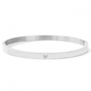 Roestvrij stalen (RVS) stainless steel armbanden met hart Zilver