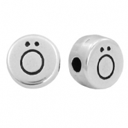 DQ metalen letterkraal &Ouml; Antiek zilver (nikkelvrij)