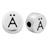 DQ metalen letterkraal &Auml; Antiek zilver (nikkelvrij)