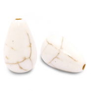 Kralen keramiek druppel Off white