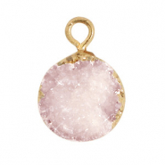 Natuursteen hangers 10mm Icy pink-gold
