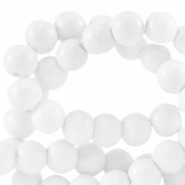 8 mm glaskralen opaque Bright white