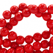 8 mm glaskralen opaque Fiery red
