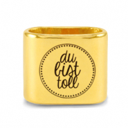 Schuivers DQ metaal "DU BIST TOLL" Mix & Match Goud (nikkelvrij)