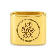Schuivers DQ metaal "ICH LIEBE DICH" Mix & Match Goud (nikkelvrij)