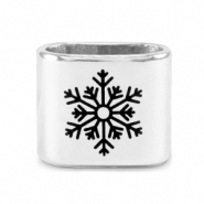 Schuivers DQ metaal sneeuwvlok Mix & Match Antiek zilver (nikkelvrij)