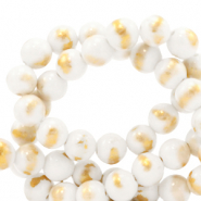 Natuursteen kralen calciet 6mm White-gold