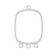 Bedels DQ metaal tussenstuk met 3 ogen Antiek zilver (nikkelvrij)