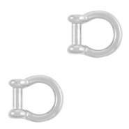 Bedels DQ metaal tussenstuk ring Antiek zilver (nikkelvrij)