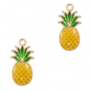 Basic Quality metalen bedels ananas Goud-geel
