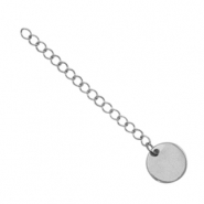 Roestvrij stalen (RVS) stainless steel onderdelen verlengketting coin 10mm Zilver