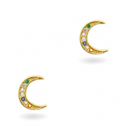 Zirkonia brass elements rainbow moon Gold