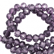Top Facet kralen 4x3 mm disc Amethyst purple-pearl shine coating