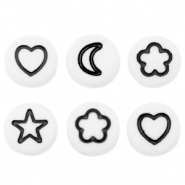 Letterkralen van acryl icon mix White-black