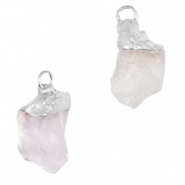 Natuursteen hangers Crystal-silver