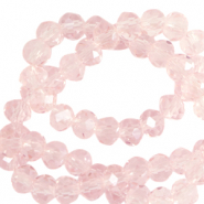 Top Facet kralen 6x4 mm disc Primrose pink-pearl shine coating