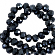 Top Facet kralen 4x3 mm disc Black-pearl shine coating