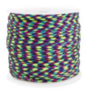 Trendy koord gevlochten 2mm Neon yellow-blue