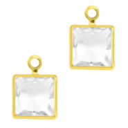 Hangers van crystal glas square Crystal-gold