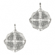 Bedels DQ metaal "ICXC NIKA" Antiek zilver (nikkelvrij)