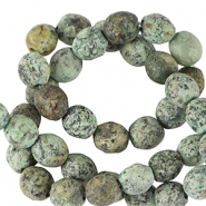 Natuursteen kralen dalmatian stone 6mm facet geslepen Multicolour mayan green