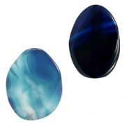 Natuursteen kralen agaat ovaal Aegean blue opal