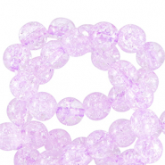 6 mm glaskralen crackle Sheer lilac pink