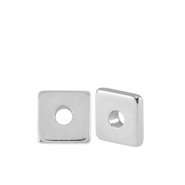 Kralen DQ metaal disc square 5mm Antiek zilver (nikkelvrij)