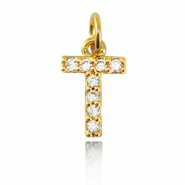 Brass TQ metaal bedels initial T Gold