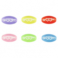 Letterkralen van acryl hartjes Multicolour