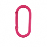 Gekleurde onderdelen sleutelhanger ovaal Neon pink