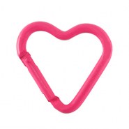 Gekleurde onderdelen sleutelhanger hart Neon pink