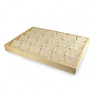 Sieraad display 24 vaks voor diverse sieraden Natural-beige