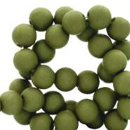 6 mm acryl kralen Olive green