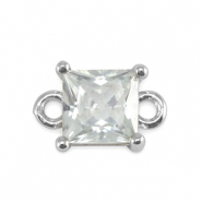 Tussenstukken van crystal glas vierkant Crystal-silver