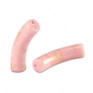 Acryl kralen tube shiny Light pink-gold