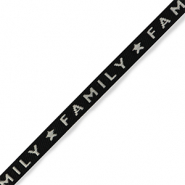 Lint met tekst "family" Black- grey
