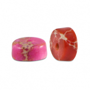 Natuursteen kralen disc 4x2mm Hot pink