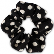Scrunchies haarelastiek dots Black-white