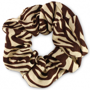 Scrunchies haarelastiek zebra print Cashmere white-brown