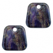 Resin hangers trapezium glitter Multicolor galaxy