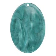 Resin hangers ovaal Petrol blue