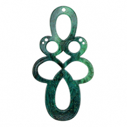 Resin hangers barok glitter Multicolor green