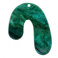 Resin hangers organic glitter Multicolor green