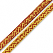 Lint met tekst hearts and dots Gold-pink