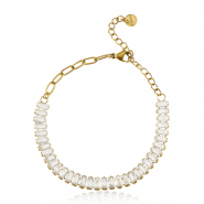 Roestvrij stalen (RVS) Stainless steel armbanden Goud-crystal